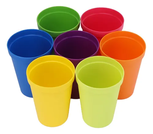 Taza de plástico reutilizable de 7 uds